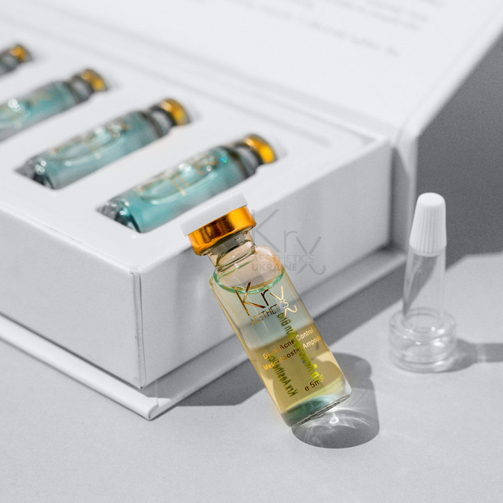 DERM ACNE CONTROL MESO BOOSTER AMPOULE. Гелевий бустер-концентрат з Біотином та Саліциловою кислотою для роботи з акне та постакне. Ампула 5 мл