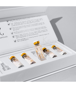 HYDRO STEMCELL MESO BOOSTER AMPOULE. Гелевий бустер-концентрат зі Стовбуровими Клітинами 6-ти ботанікал екстрактів та гіалуронової кислоти для глибокого зволоження всіх типів шкіри. Бокс з 5 ампул х 5 мл