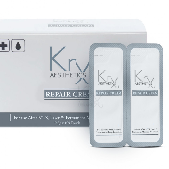 REPAIR CREAM. Крем-репаратор в індивідуальних саше у вигляді бальзаму із системою зволоження 24Н з олією Ши та 10 ботанікал екстрактами для відновлення шкіри після пілінгів, мезотерапії, татуажу. Бокс з 100 саше по 0,8 гр