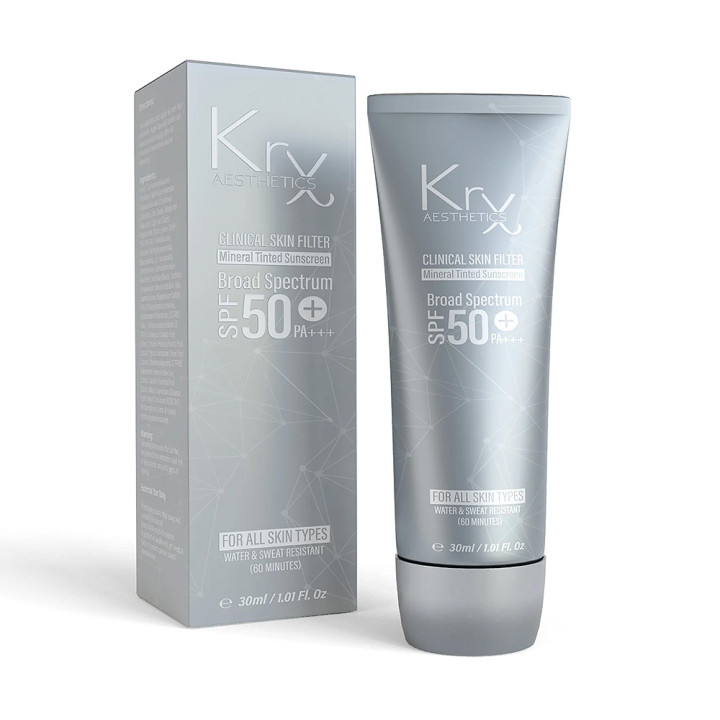 CLINICAL SKIN FILTER TINTED SUNSCREEN SPF 50 PA+++. Сонцезахисний крем-флюїд з тінтом, тон темний колір засмаги, 30 гр