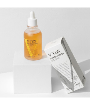 V TOX LIFT MASK. Ультраактивна маска для безін'єкційного ниткового ліфтингу з 11-ма Пептидами та 6-ма видами Колагену. Інноваційна рідка формула з трансформацією на шкірі: висихання, глянцевий каркас, сильний ліфтинговий натяг, 100 мл