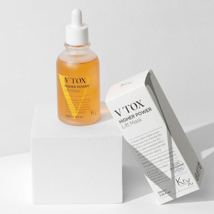 V TOX LIFT MASK. Ультраактивна маска для безін'єкційного ниткового ліфтингу з 11-ма Пептидами та 6-ма видами Колагену. Інноваційна рідка формула з трансформацією на шкірі: висихання, глянцевий каркас, сильний ліфтинговий натяг, 100 мл