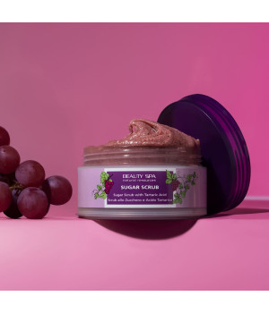 Кислотний скраб ВИННИЙ ПІЛІНГ рH 3,5 для обличчя та тіла  BEAUTY SPA SUGAR SCRUB, 200 мл